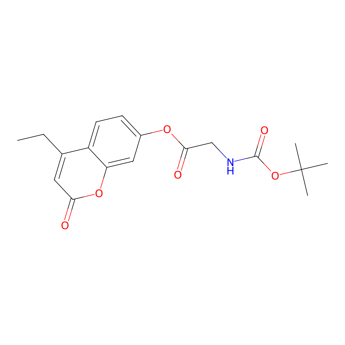 4-ethyl-2-oxo-2H-chromen-7-yl N-(tert-butoxycarbonyl)glycinate molecular structure, CAS 858754-08-2