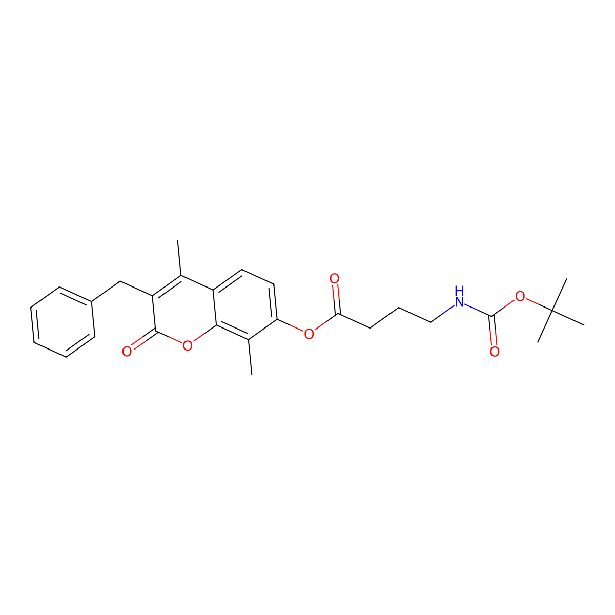 3-benzyl-4,8-dimethyl-2-oxo-2H-chromen-7-yl 4-[(tert-butoxycarbonyl)amino]butanoate molecular structure, CAS 858754-11-7