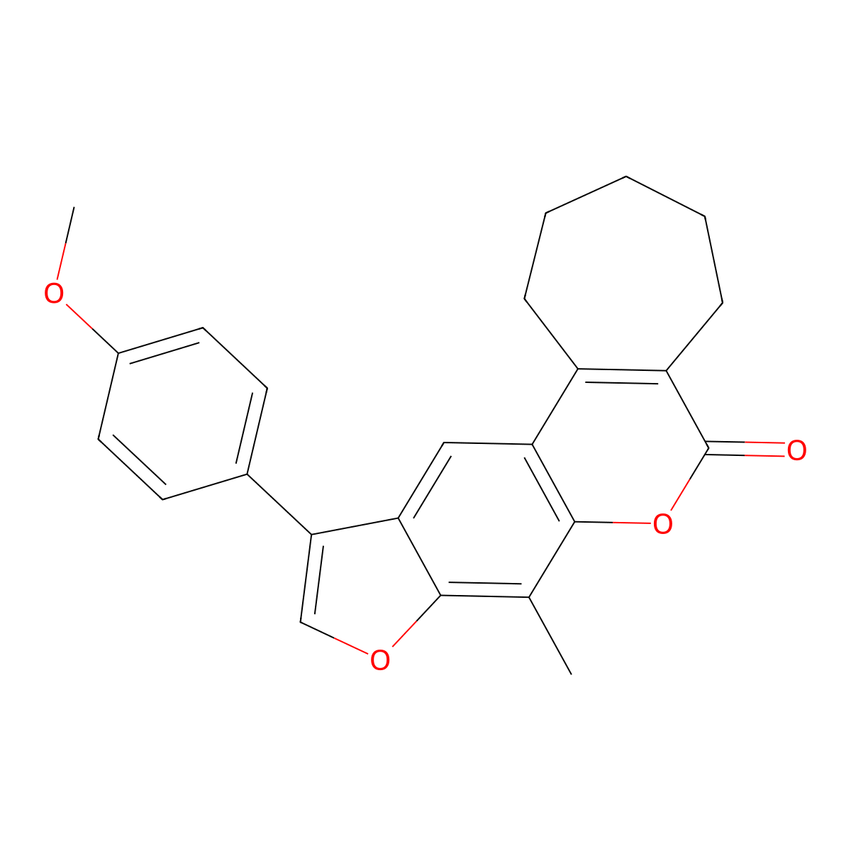 11-(4-methoxyphenyl)-8-methyl-2,3,4,5-tetrahydrocyclohepta[c]furo[3,2-g]chromen-6(1H)-one molecular structure, CAS 858754-13-9