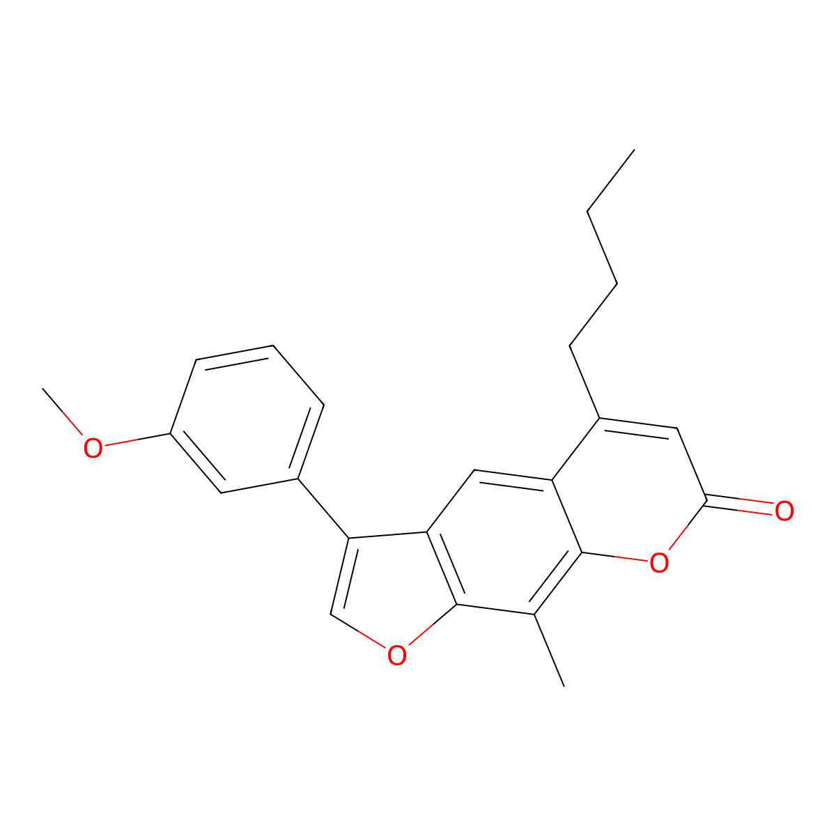 5-butyl-3-(3-methoxyphenyl)-9-methyl-7H-furo[3,2-g]chromen-7-one molecular structure, CAS 858754-20-8