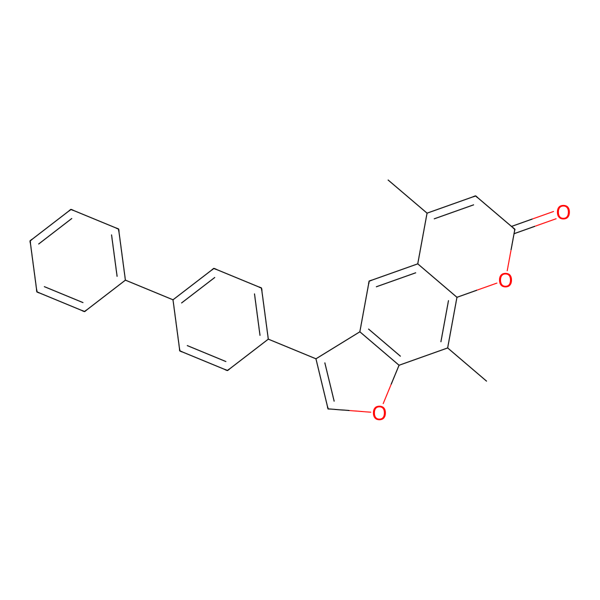 3-(biphenyl-4-yl)-5,9-dimethyl-7H-furo[3,2-g]chromen-7-one molecular structure, CAS 858754-21-9