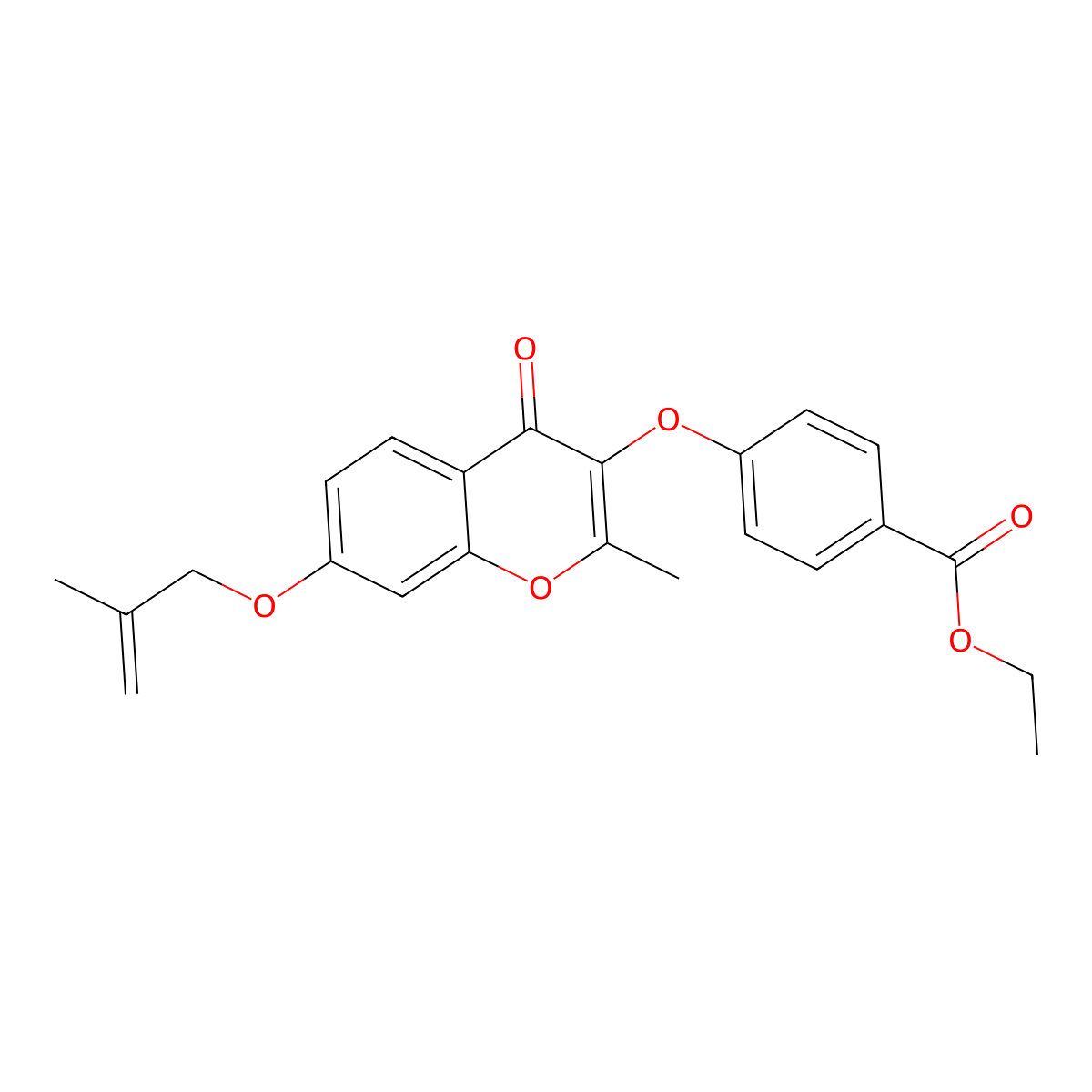 ethyl 4-({2-methyl-7-[(2-methylprop-2-en-1-yl)oxy]-4-oxo-4H-chromen-3-yl}oxy)benzoate molecular structure, CAS 858754-22-0
