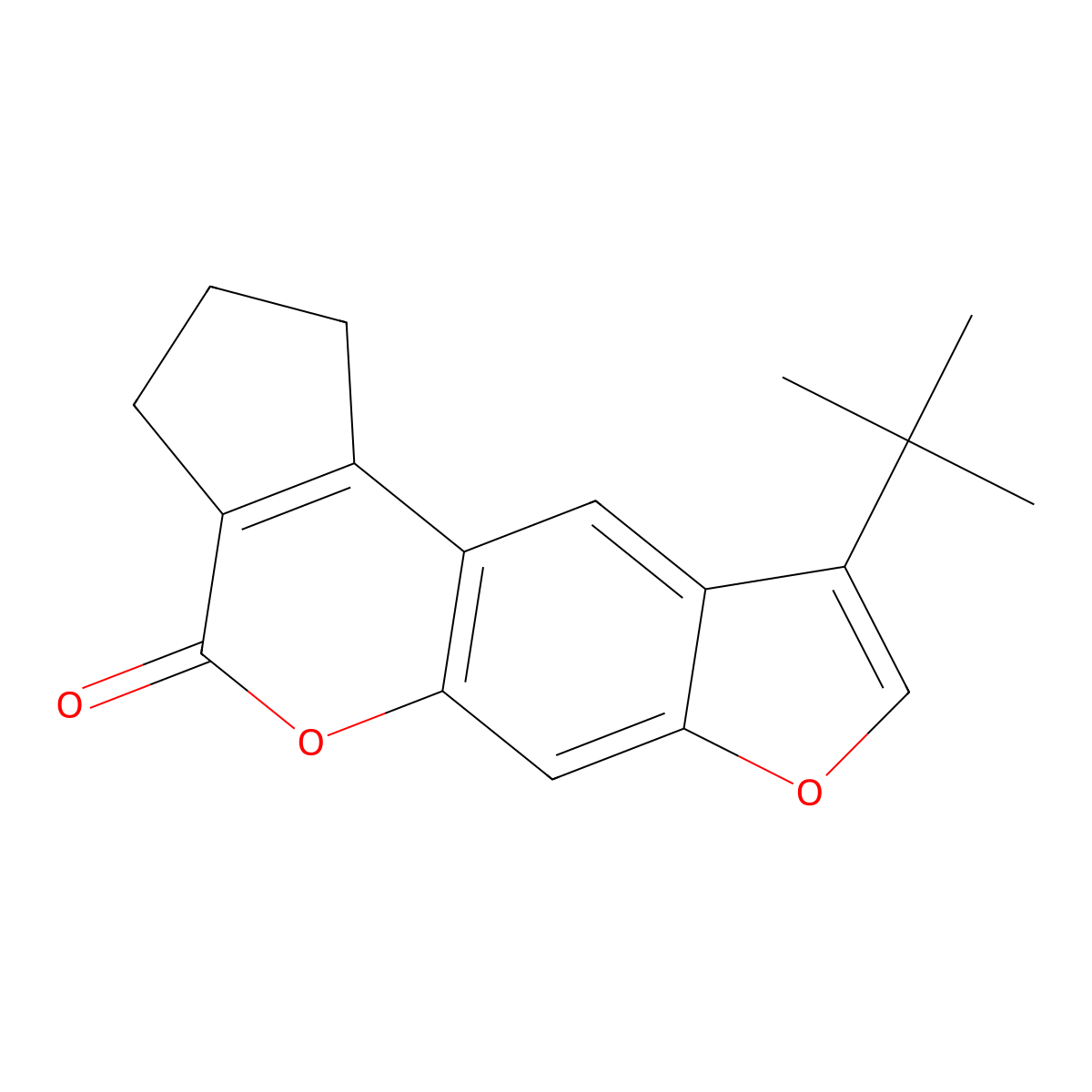 9-tert-butyl-2,3-dihydrocyclopenta[c]furo[3,2-g]chromen-4(1H)-one molecular structure, CAS 858754-24-2