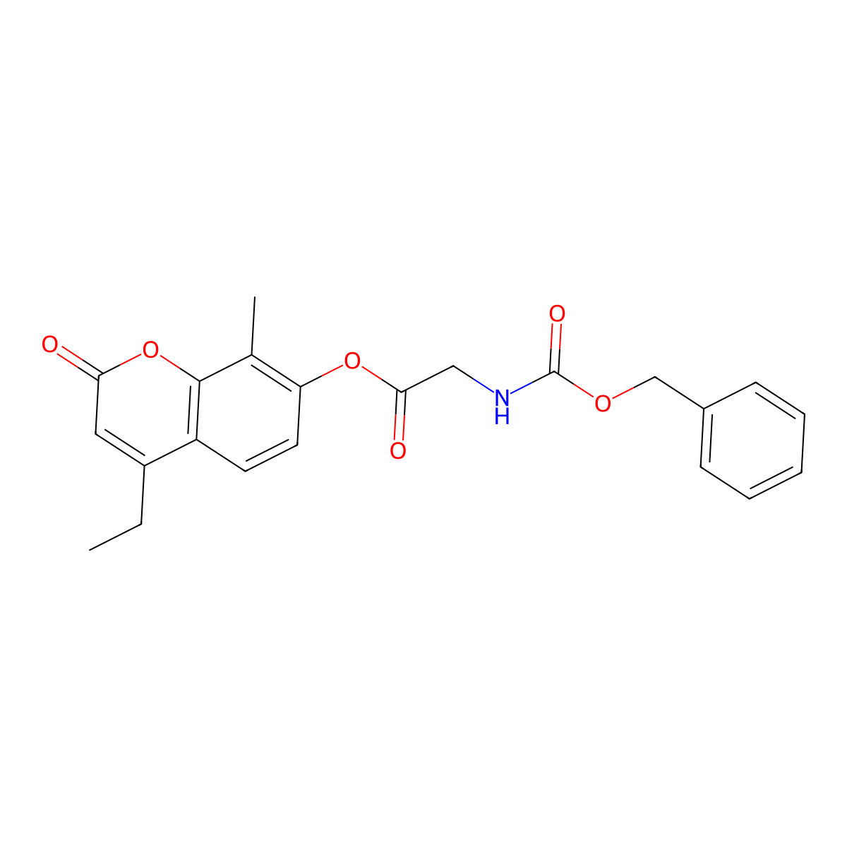 4-ethyl-8-methyl-2-oxo-2H-chromen-7-yl N-[(benzyloxy)carbonyl]glycinate molecular structure, CAS 858754-25-3
