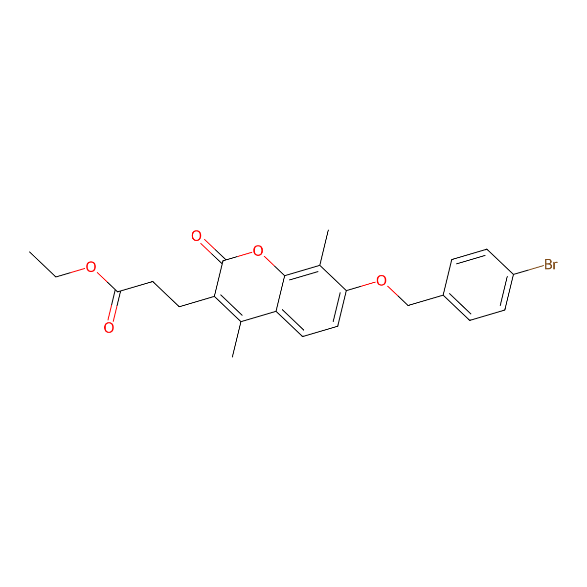 ethyl 3-{7-[(4-bromobenzyl)oxy]-4,8-dimethyl-2-oxo-2H-chromen-3-yl}propanoate molecular structure, CAS 858754-33-3
