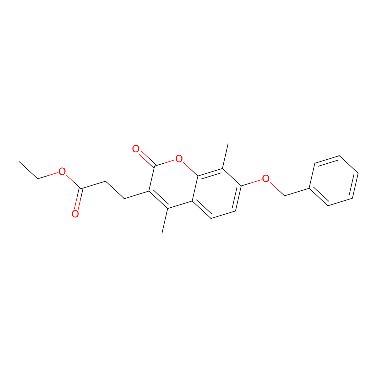 ethyl 3-[7-(benzyloxy)-4,8-dimethyl-2-oxo-2H-chromen-3-yl]propanoate molecular structure, CAS 858754-35-5