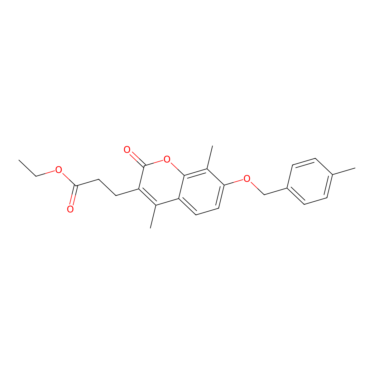 ethyl 3-{4,8-dimethyl-7-[(4-methylbenzyl)oxy]-2-oxo-2H-chromen-3-yl}propanoate molecular structure, CAS 858754-41-3