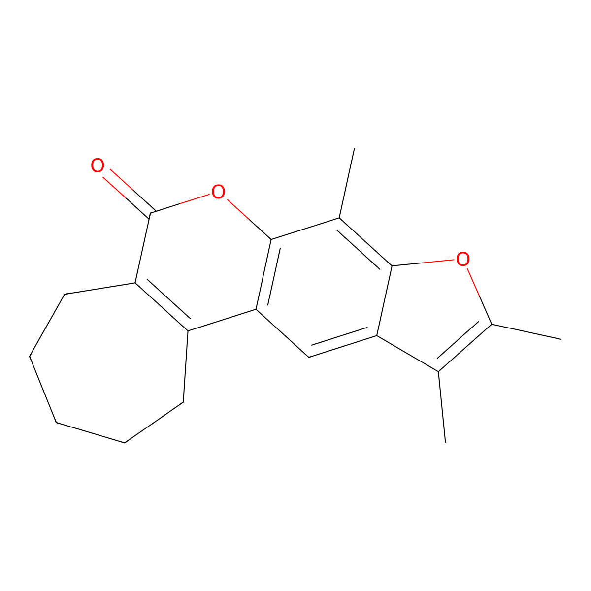 8,10,11-trimethyl-2,3,4,5-tetrahydrocyclohepta[c]furo[3,2-g]chromen-6(1H)-one molecular structure, CAS 858754-60-6