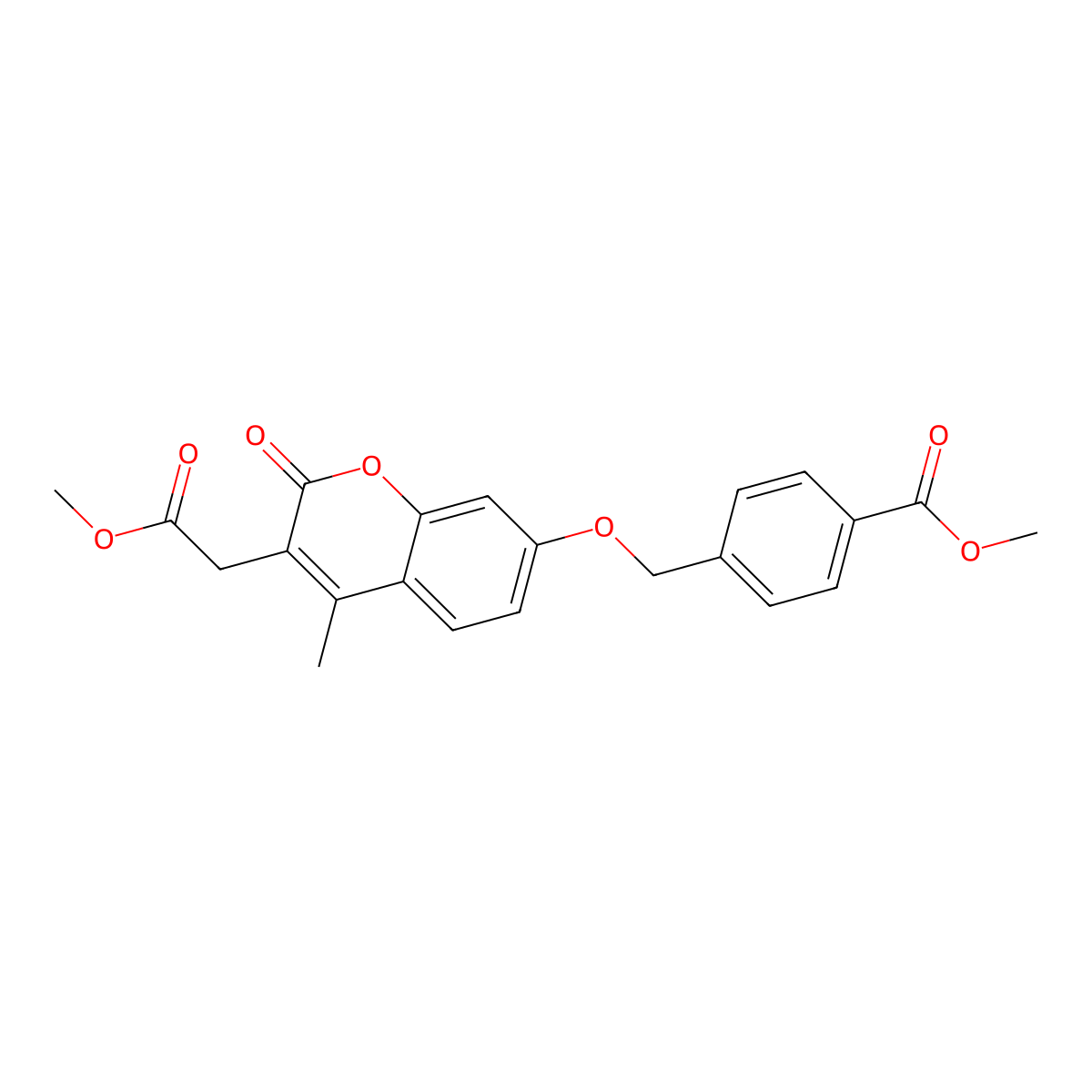 methyl 4-({[3-(2-methoxy-2-oxoethyl)-4-methyl-2-oxo-2H-chromen-7-yl]oxy}methyl)benzoate molecular structure, CAS 858754-65-1