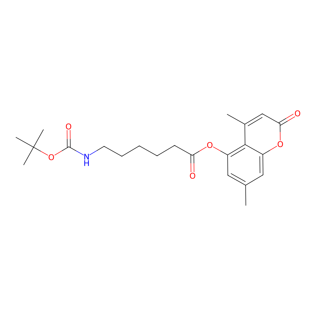 4,7-dimethyl-2-oxo-2H-chromen-5-yl 6-[(tert-butoxycarbonyl)amino]hexanoate molecular structure, CAS 858754-74-2