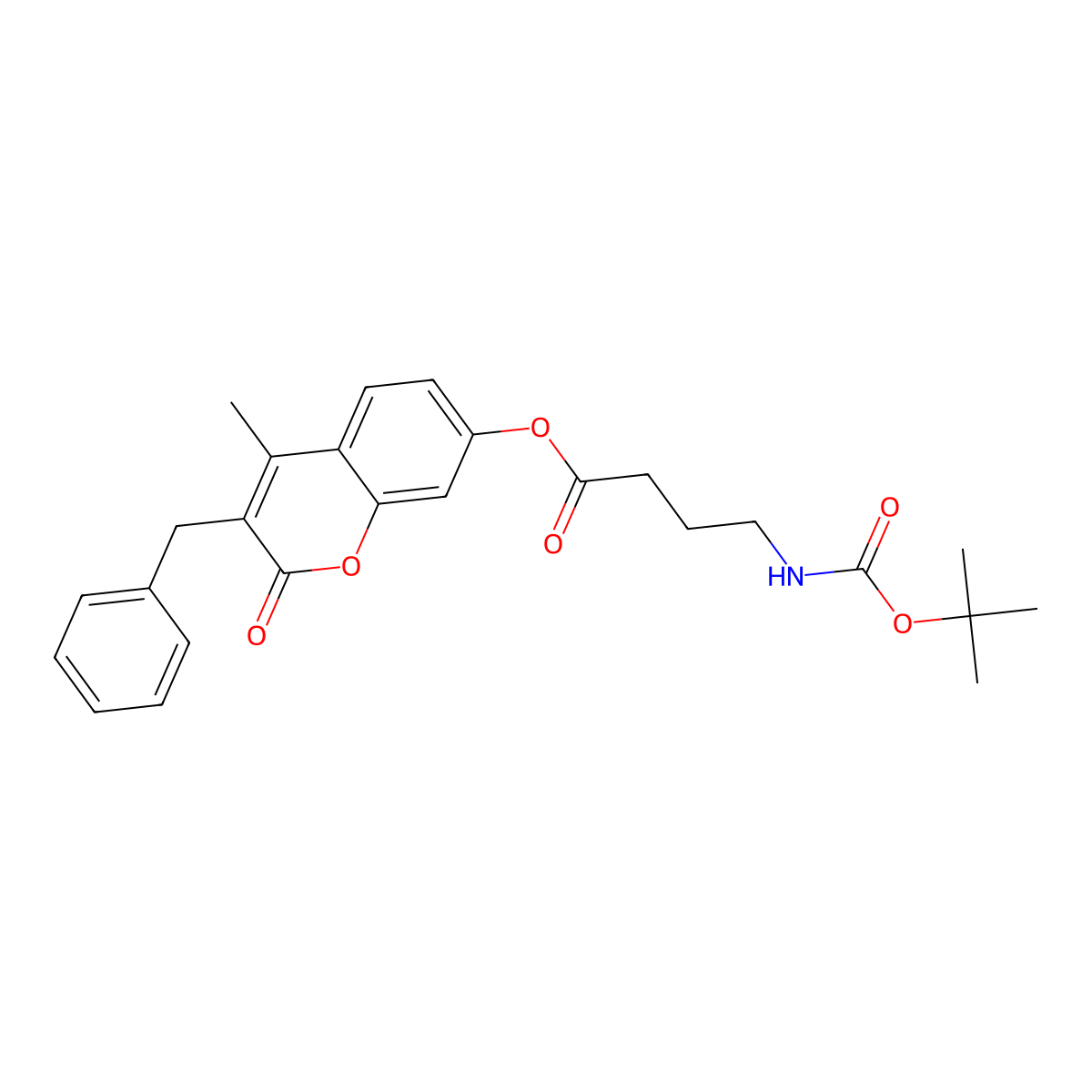 3-benzyl-4-methyl-2-oxo-2H-chromen-7-yl 4-[(tert-butoxycarbonyl)amino]butanoate molecular structure, CAS 858754-78-6