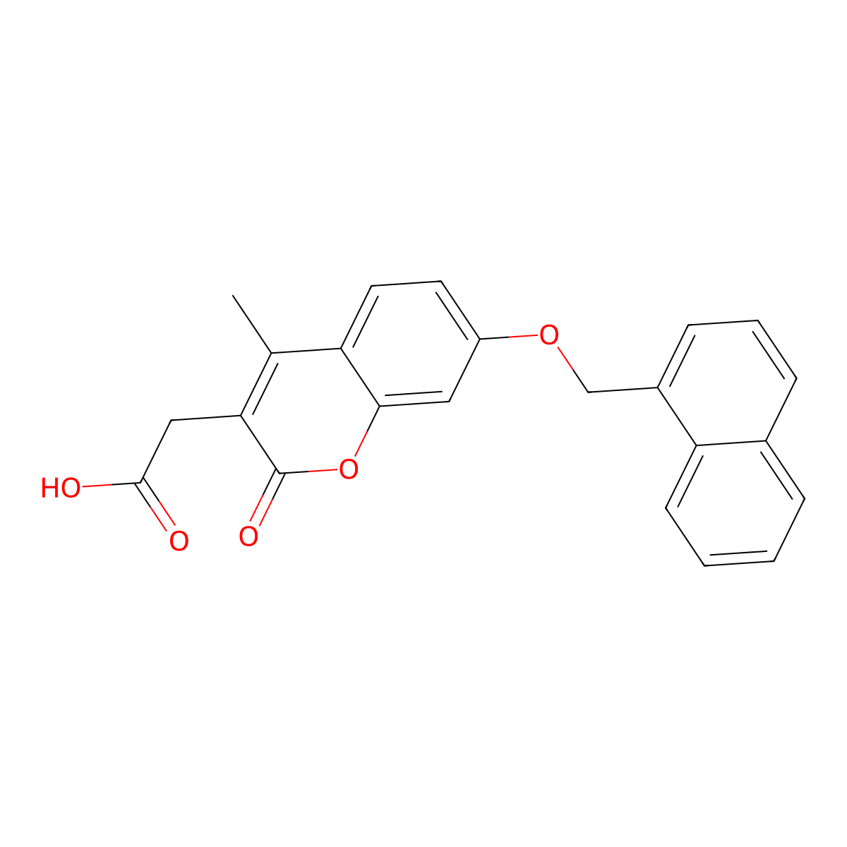 2-[4-methyl-7-(1-naphthylmethoxy)-2-oxo-2H-chromen-3-yl]acetic acid molecular structure, CAS 858754-90-2