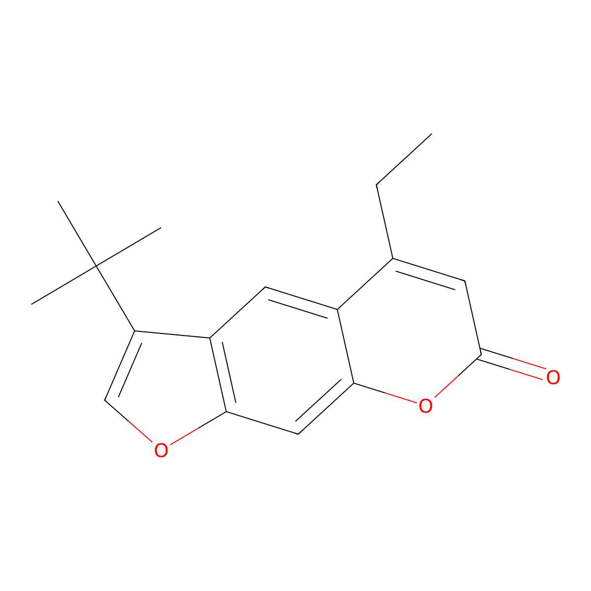 3-tert-butyl-5-ethyl-7H-furo[3,2-g]chromen-7-one molecular structure, CAS 858755-06-3