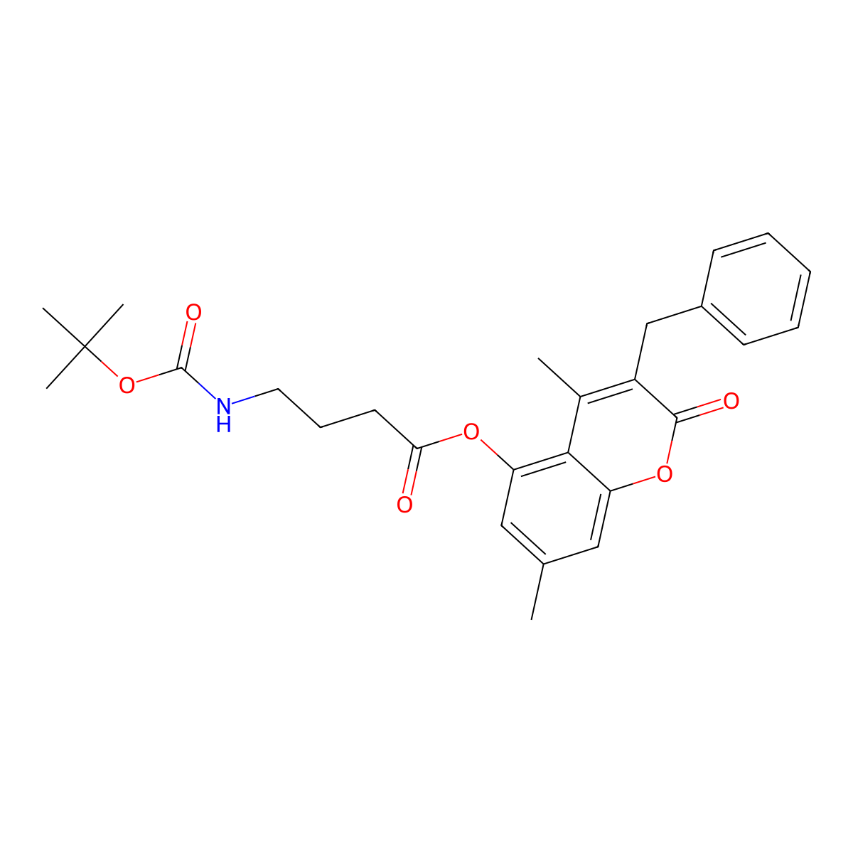 3-benzyl-4,7-dimethyl-2-oxo-2H-chromen-5-yl 4-[(tert-butoxycarbonyl)amino]butanoate molecular structure, CAS 858755-08-5