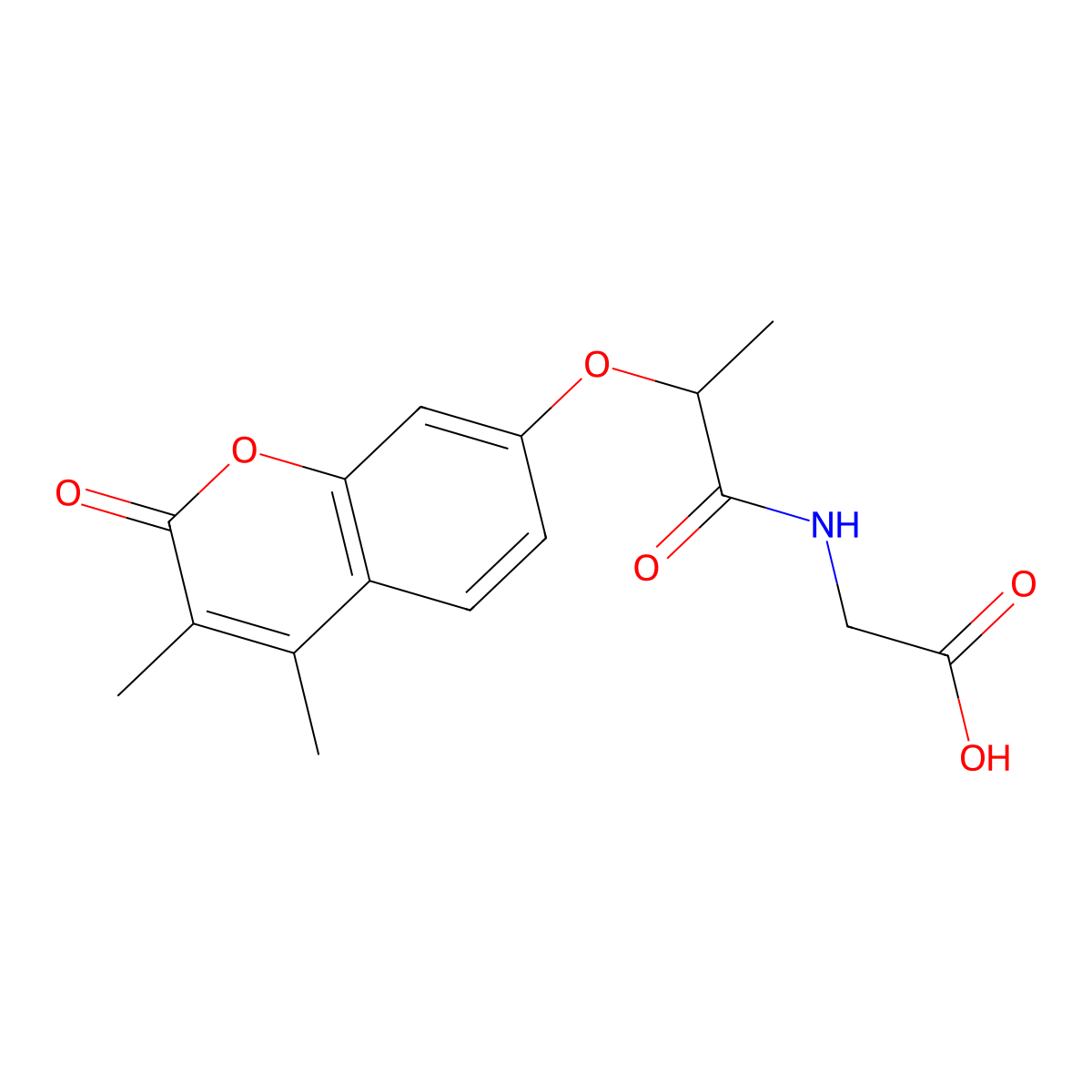 N-{2-[(3,4-dimethyl-2-oxo-2H-chromen-7-yl)oxy]propanoyl}glycine molecular structure, CAS 858755-09-6