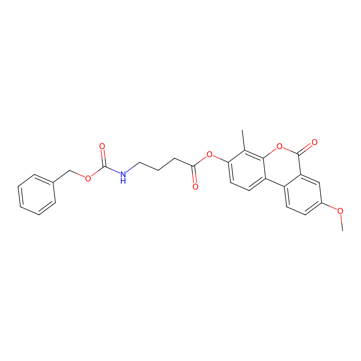 8-methoxy-4-methyl-6-oxo-6H-benzo[c]chromen-3-yl 4-{[(benzyloxy)carbonyl]amino}butanoate molecular structure, CAS 858755-14-3