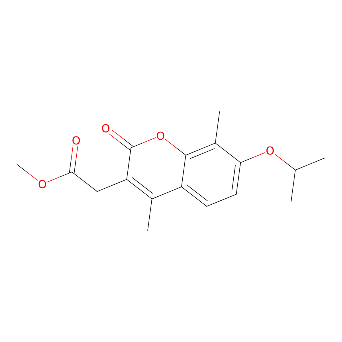methyl 2-(7-isopropoxy-4,8-dimethyl-2-oxo-2H-chromen-3-yl)acetate molecular structure, CAS 858755-36-9