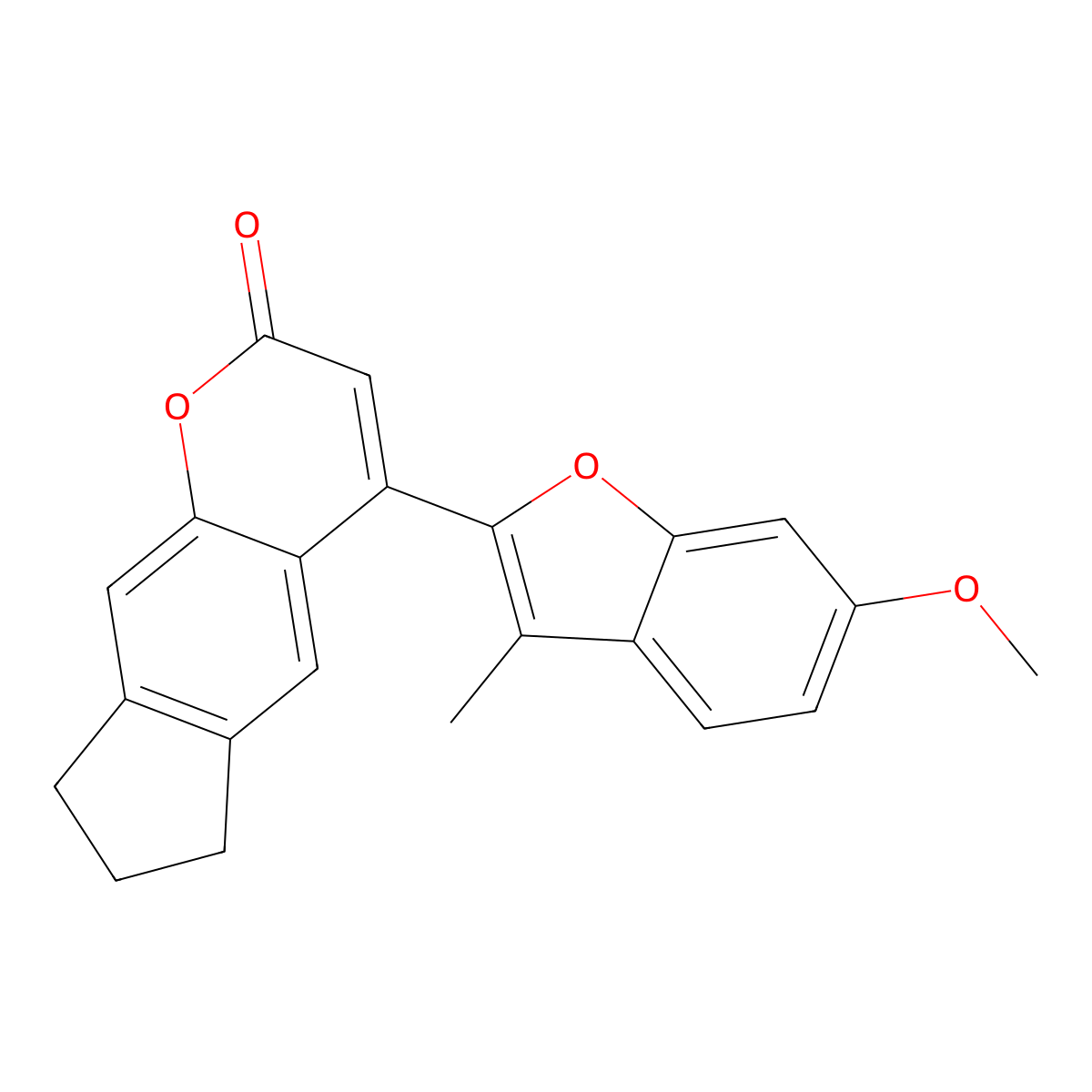4-(6-methoxy-3-methyl-1-benzofuran-2-yl)-7,8-dihydrocyclopenta[g]chromen-2(6H)-one molecular structure, CAS 858755-42-7