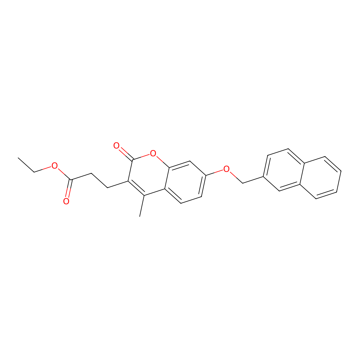 ethyl 3-[4-methyl-7-(2-naphthylmethoxy)-2-oxo-2H-chromen-3-yl]propanoate molecular structure, CAS 858755-44-9