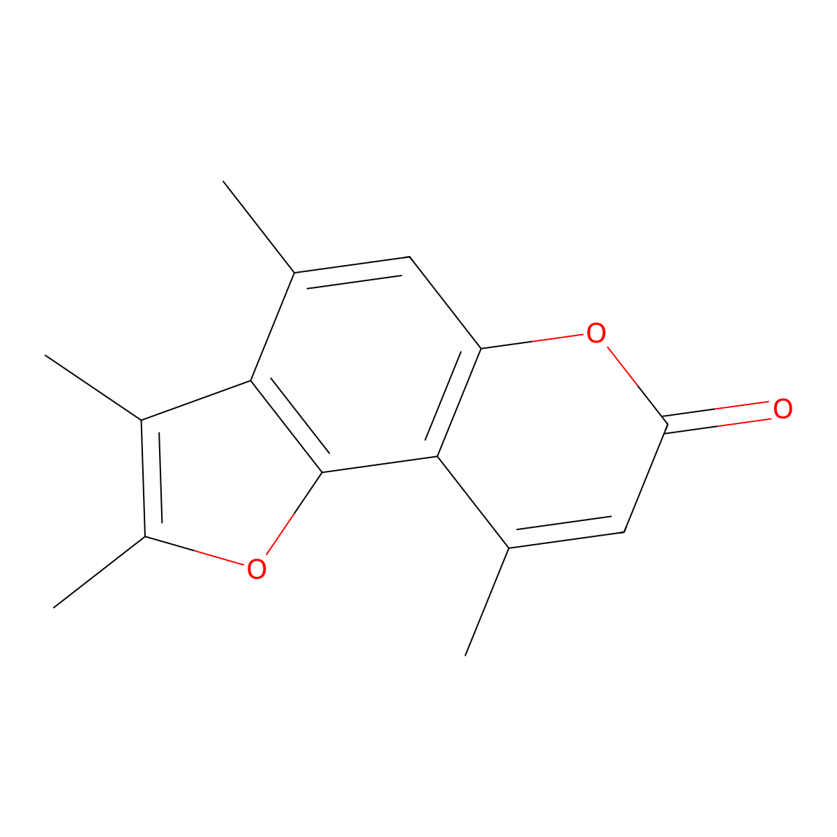 2,3,4,9-tetramethyl-7H-furo[2,3-f]chromen-7-one molecular structure, CAS 858755-50-7