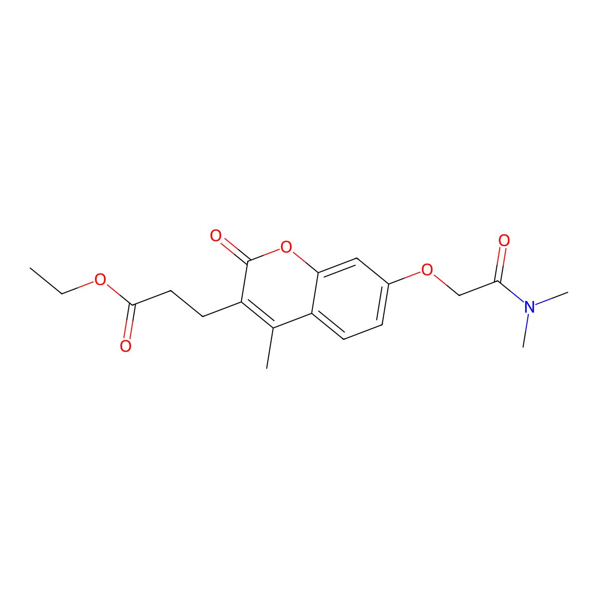 ethyl 3-{7-[2-(dimethylamino)-2-oxoethoxy]-4-methyl-2-oxo-2H-chromen-3-yl}propanoate molecular structure, CAS 858755-56-3