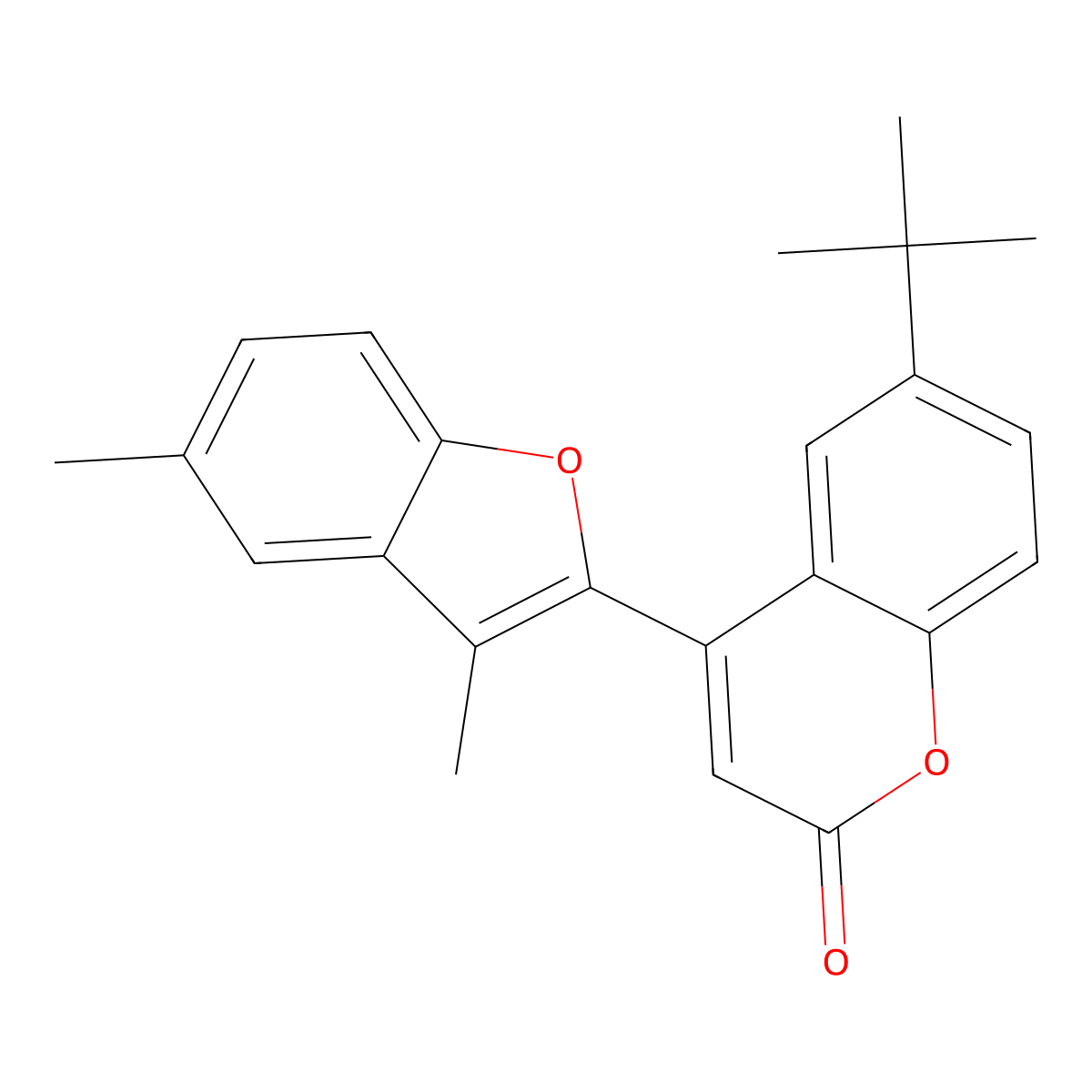 6-tert-butyl-4-(3,5-dimethyl-1-benzofuran-2-yl)-2H-chromen-2-one molecular structure, CAS 858755-57-4