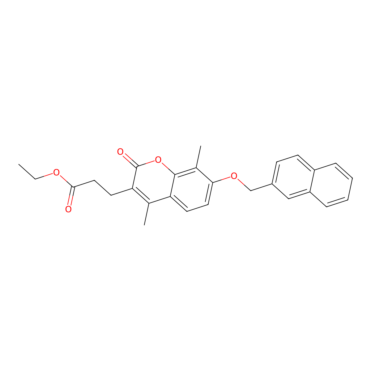 ethyl 3-[4,8-dimethyl-7-(2-naphthylmethoxy)-2-oxo-2H-chromen-3-yl]propanoate molecular structure, CAS 858755-60-9
