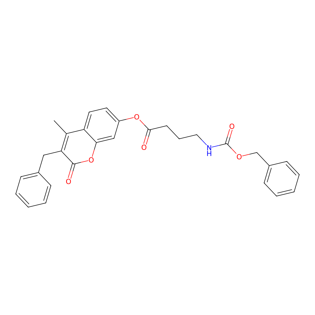 3-benzyl-4-methyl-2-oxo-2H-chromen-7-yl 4-{[(benzyloxy)carbonyl]amino}butanoate molecular structure, CAS 858755-73-4
