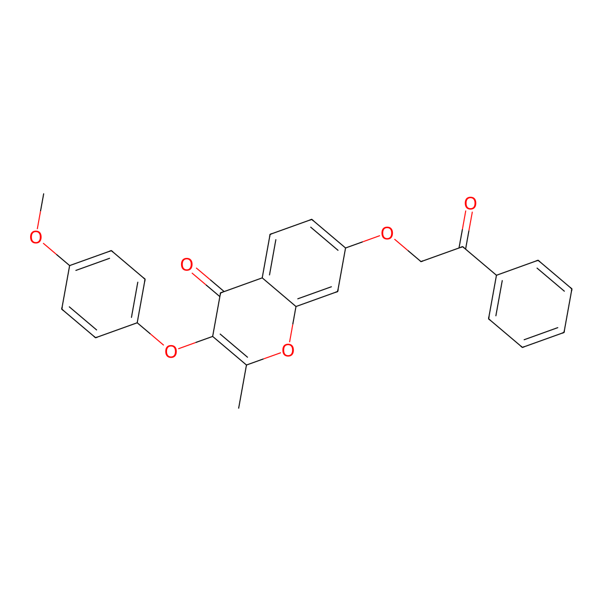 3-(4-methoxyphenoxy)-2-methyl-7-(2-oxo-2-phenylethoxy)-4H-chromen-4-one molecular structure, CAS 858755-76-7