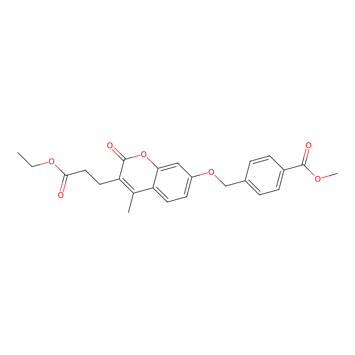 methyl 4-({[3-(3-ethoxy-3-oxopropyl)-4-methyl-2-oxo-2H-chromen-7-yl]oxy}methyl)benzoate molecular structure, CAS 858756-03-3