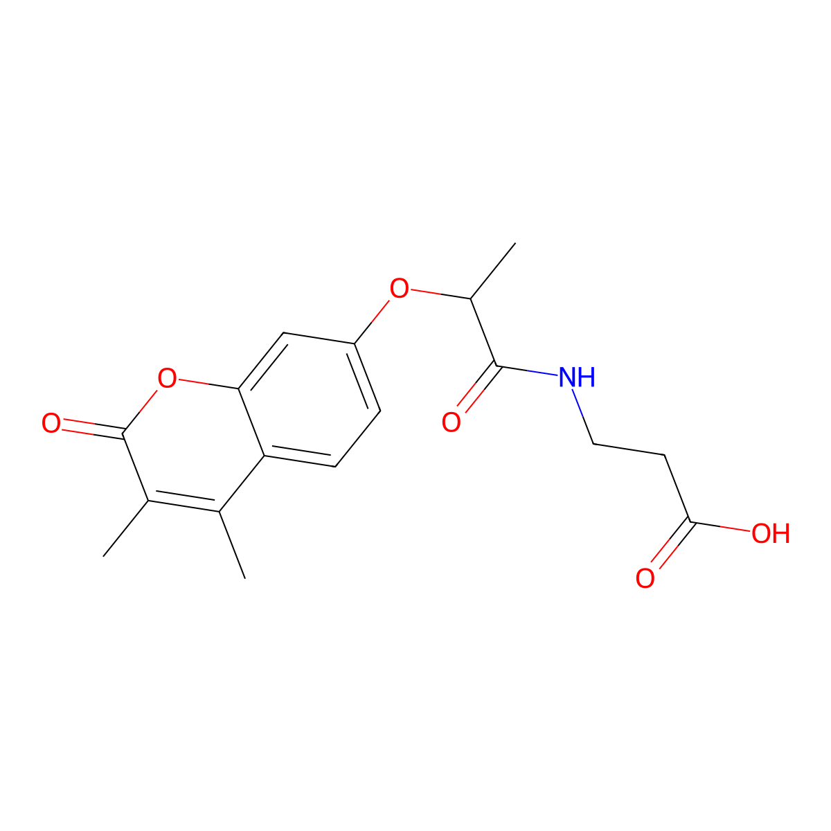N-{2-[(3,4-dimethyl-2-oxo-2H-chromen-7-yl)oxy]propanoyl}-beta-alanine molecular structure, CAS 858756-18-0