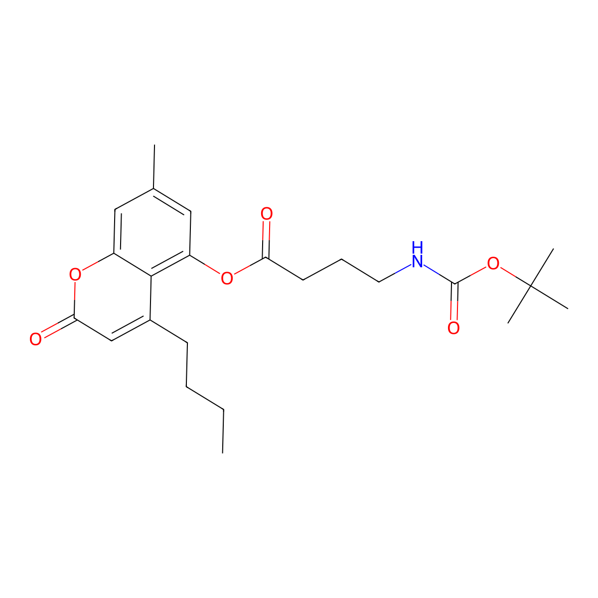 4-butyl-7-methyl-2-oxo-2H-chromen-5-yl 4-[(tert-butoxycarbonyl)amino]butanoate molecular structure, CAS 858756-26-0