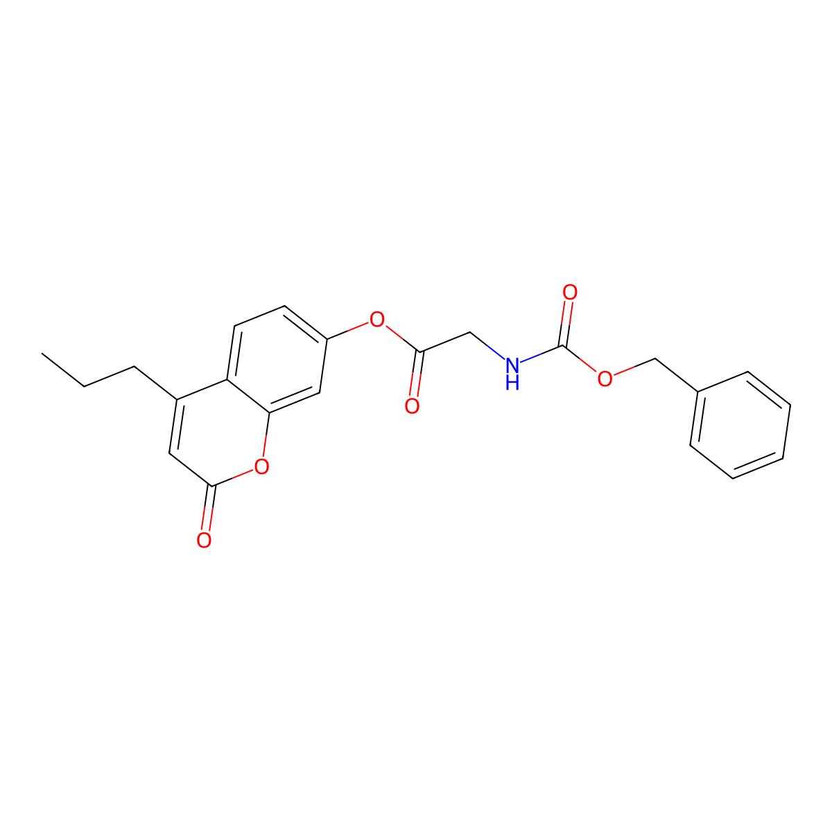 2-oxo-4-propyl-2H-chromen-7-yl N-[(benzyloxy)carbonyl]glycinate molecular structure, CAS 858756-35-1
