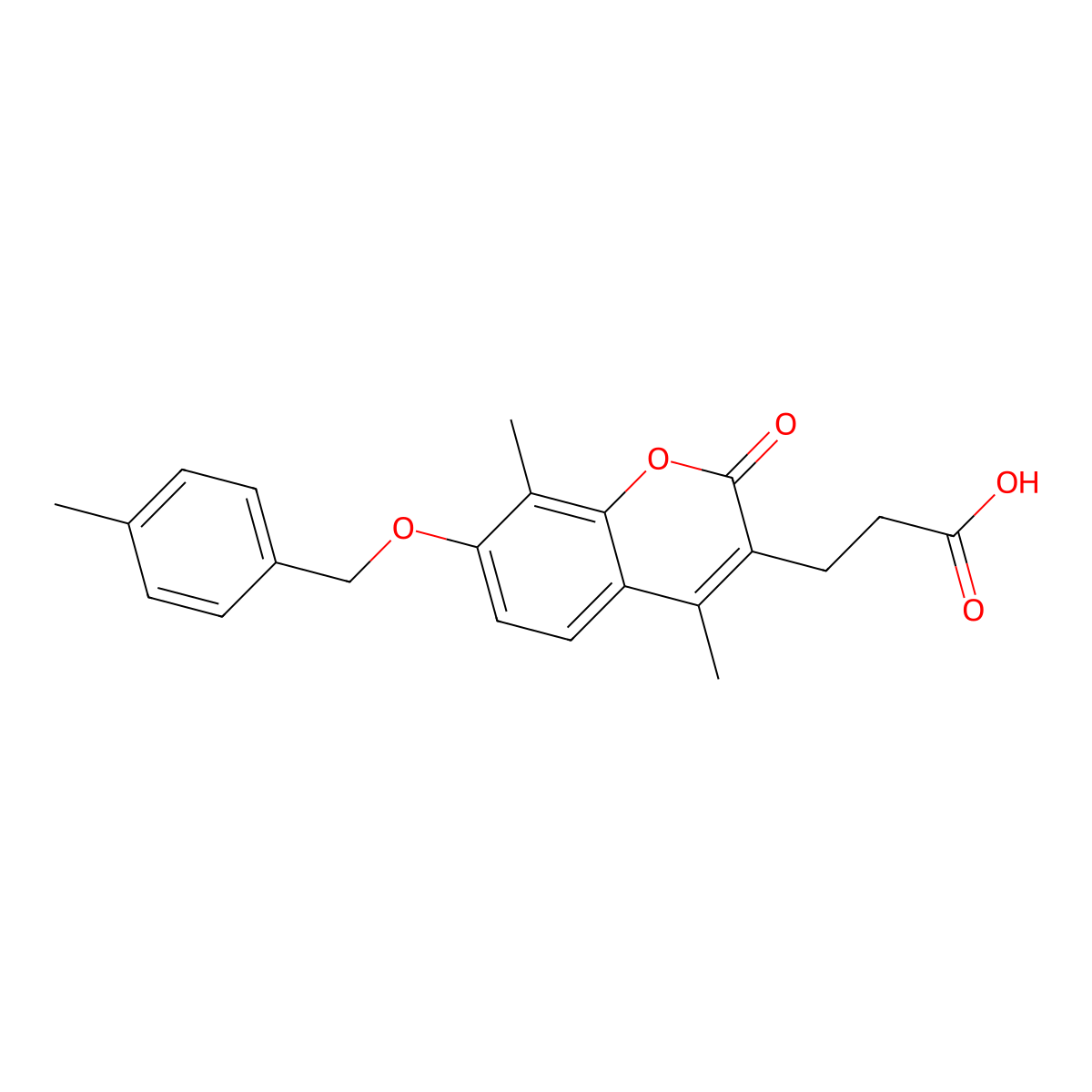 3-{4,8-dimethyl-7-[(4-methylbenzyl)oxy]-2-oxo-2H-chromen-3-yl}propanoic acid molecular structure, CAS 858756-47-5