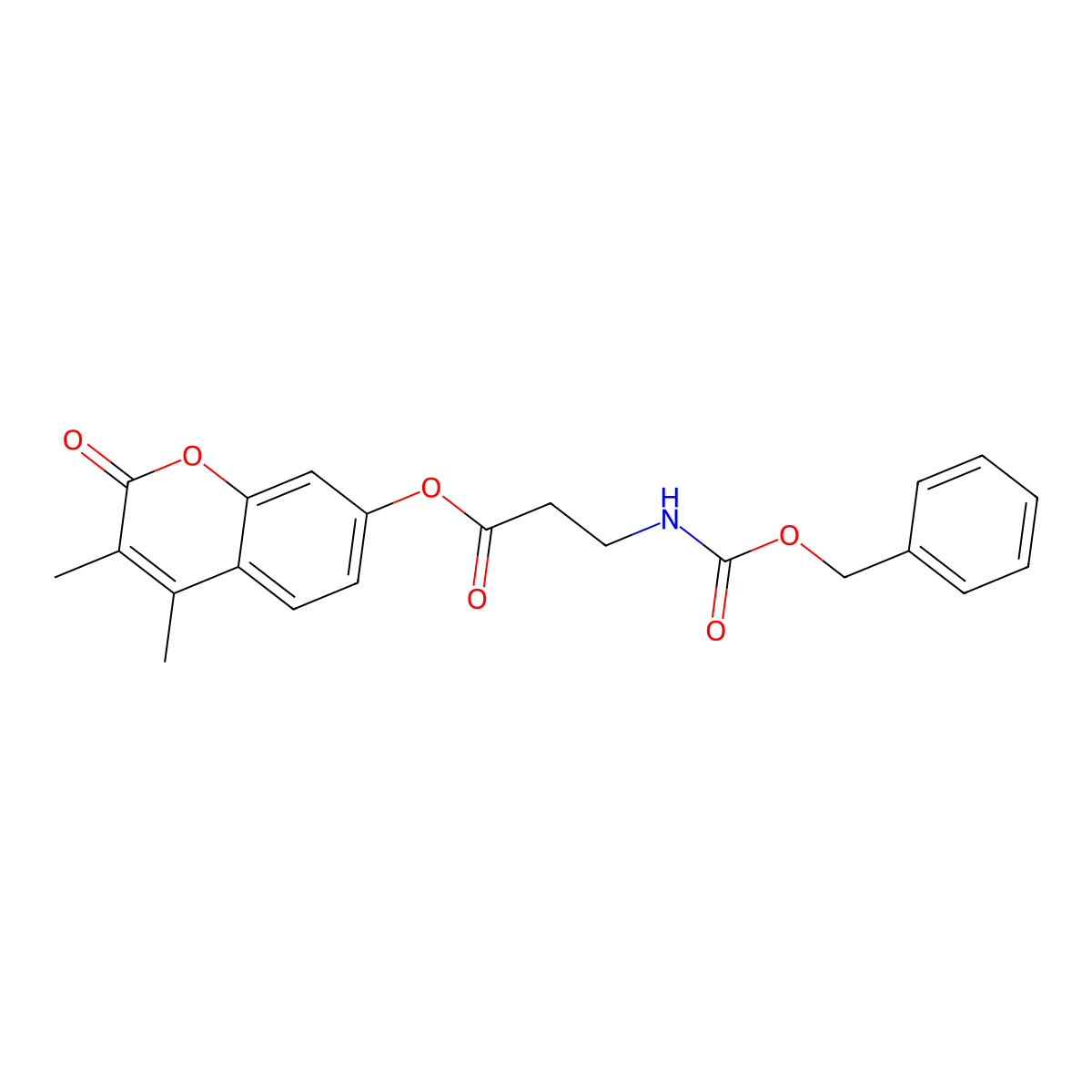 3,4-dimethyl-2-oxo-2H-chromen-7-yl N-[(benzyloxy)carbonyl]-beta-alaninate molecular structure, CAS 858756-59-9