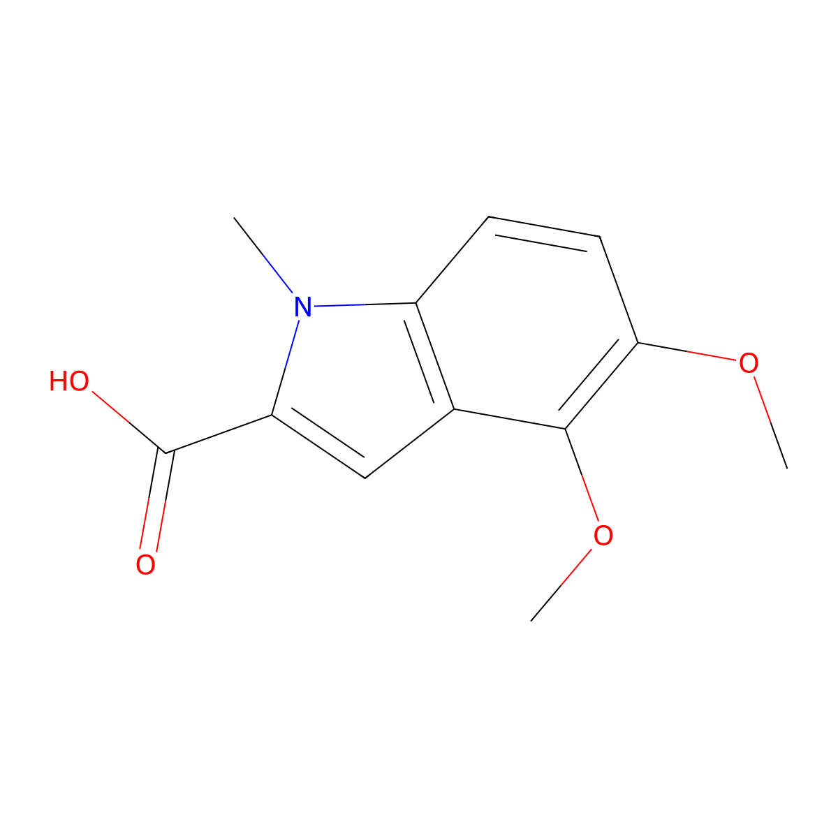 4,5-Dimethoxy-1-methyl-1H-indole-2-carboxylic acid molecular structure, CAS 858756-82-8