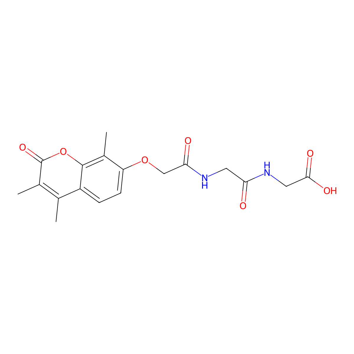 N-{[(3,4,8-trimethyl-2-oxo-2H-chromen-7-yl)oxy]acetyl}glycylglycine molecular structure, CAS 858756-87-3