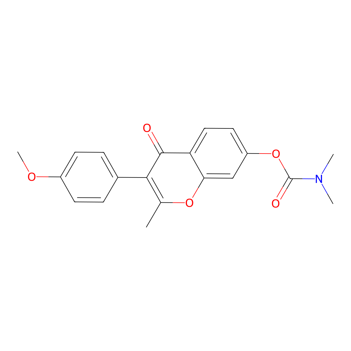 3-(4-methoxyphenyl)-2-methyl-4-oxo-4H-chromen-7-yl dimethylcarbamate molecular structure, CAS 858757-00-3
