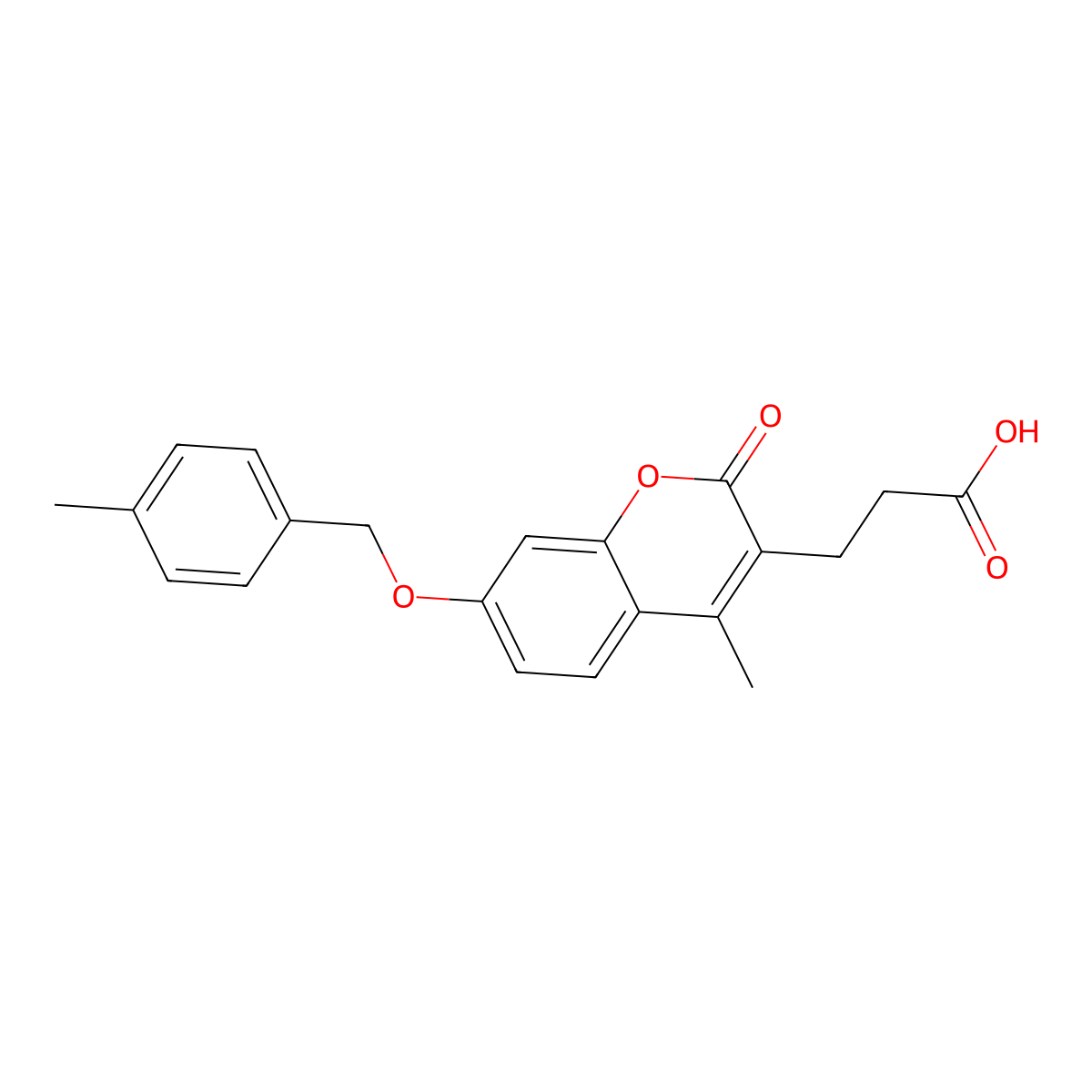 3-{4-methyl-7-[(4-methylbenzyl)oxy]-2-oxo-2H-chromen-3-yl}propanoic acid molecular structure, CAS 858757-02-5