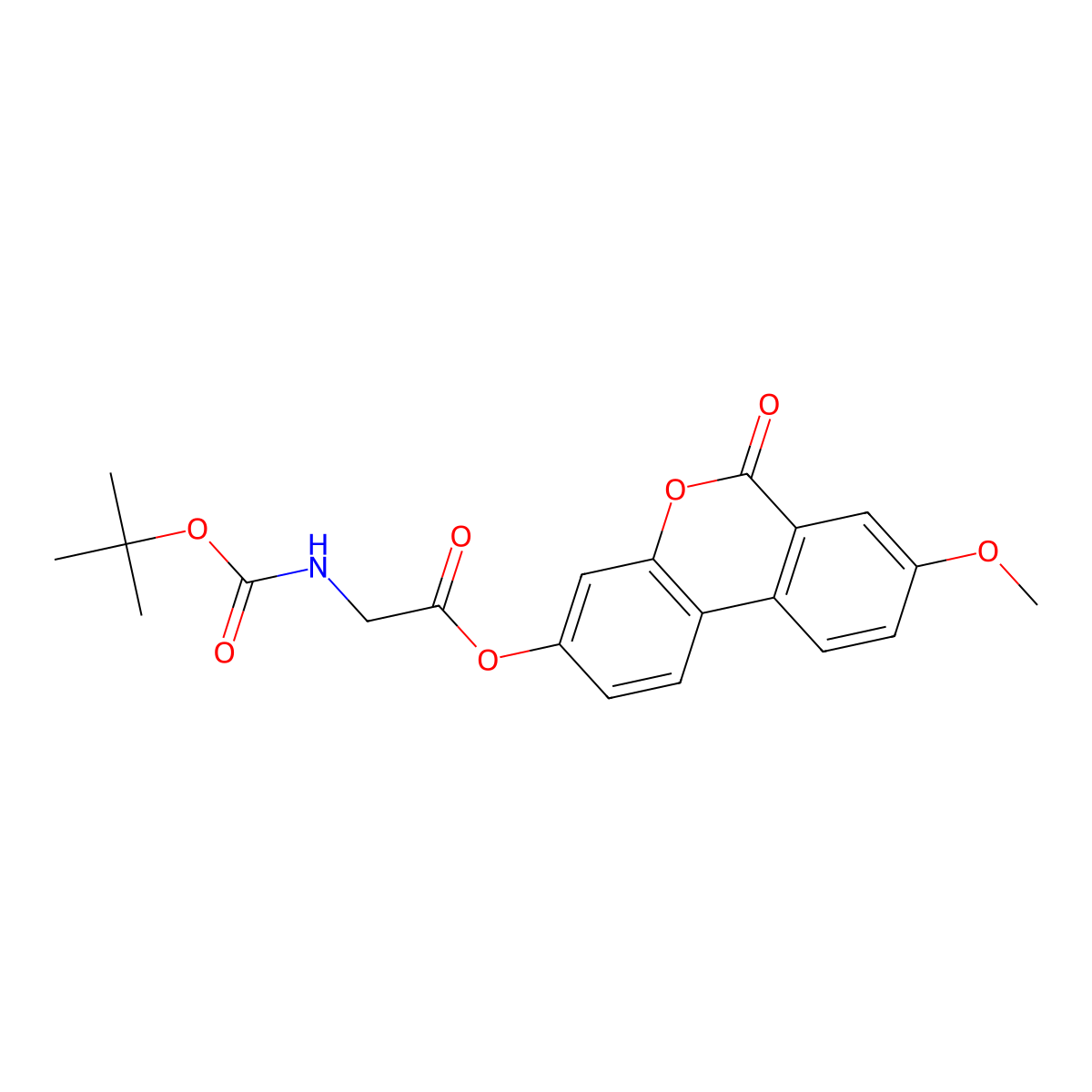 8-methoxy-6-oxo-6H-benzo[c]chromen-3-yl N-(tert-butoxycarbonyl)glycinate molecular structure, CAS 858757-18-3