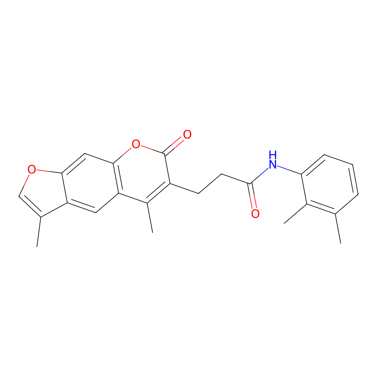 3-(3,5-dimethyl-7-oxofuro[3,2-g]chromen-6-yl)-N-(2,3-dimethylphenyl)propanamide molecular structure, CAS 858757-21-8