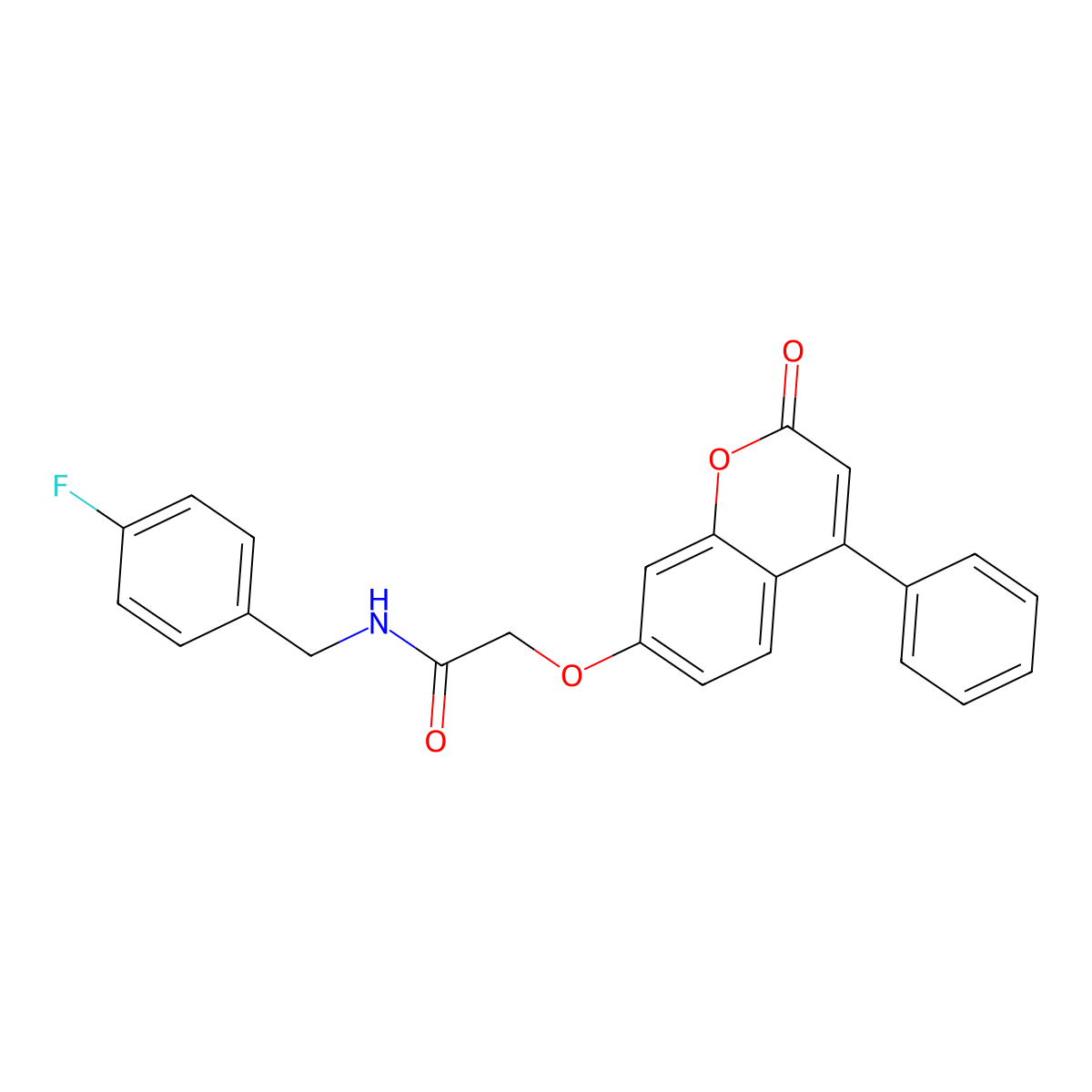 N-[(4-fluorophenyl)methyl]-2-[(2-oxo-4-phenyl-2H-chromen-7-yl)oxy]acetamide molecular structure, CAS 858757-26-3