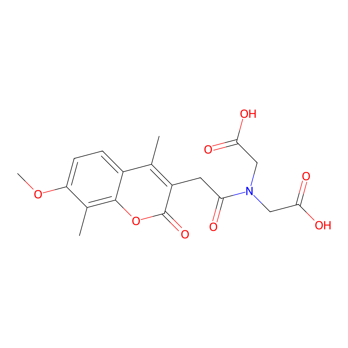 N-(carboxymethyl)-N-[(7-methoxy-4,8-dimethyl-2-oxo-2H-chromen-3-yl)acetyl]glycine molecular structure, CAS 858757-29-6