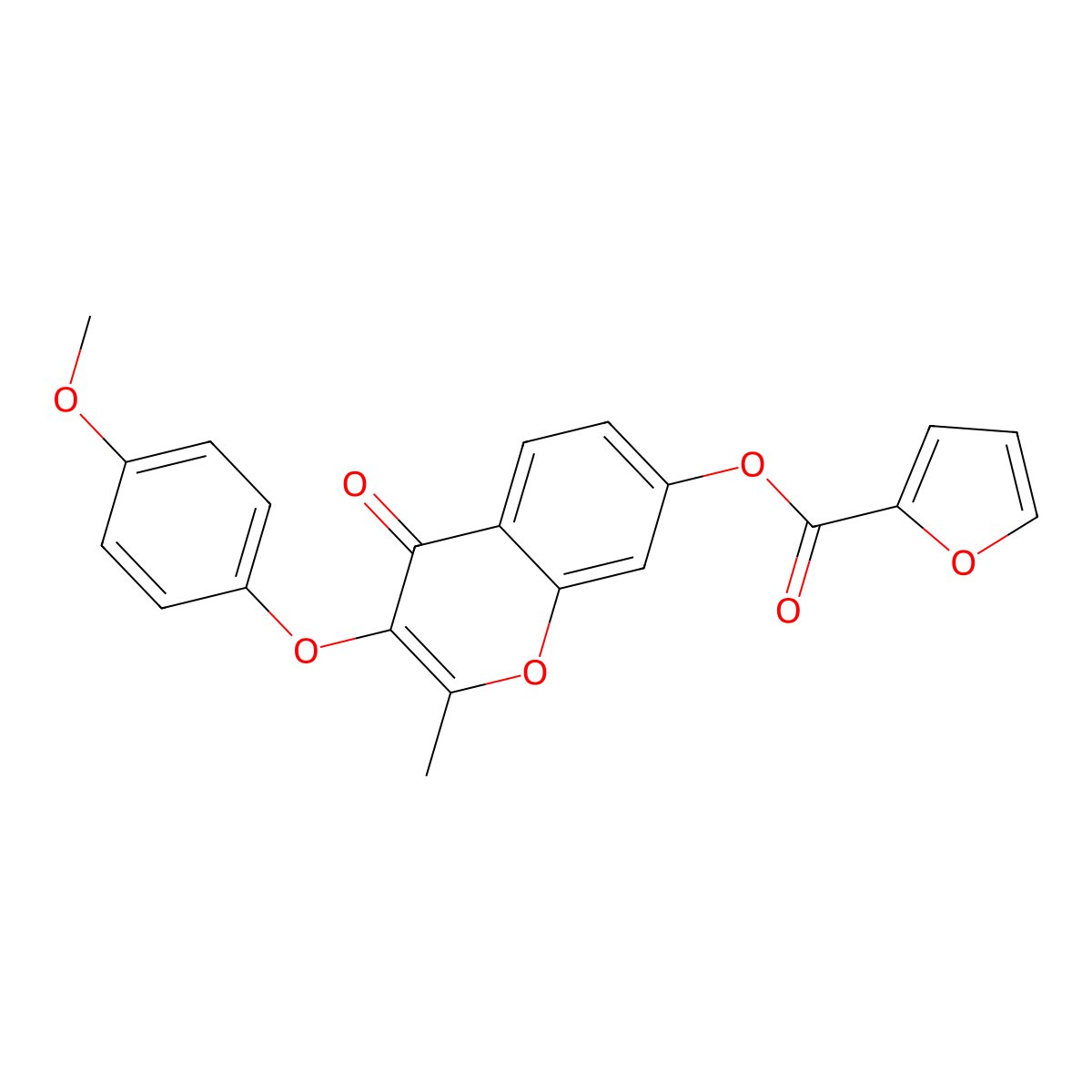 3-(4-methoxyphenoxy)-2-methyl-4-oxo-4H-chromen-7-yl furan-2-carboxylate molecular structure, CAS 858757-44-5