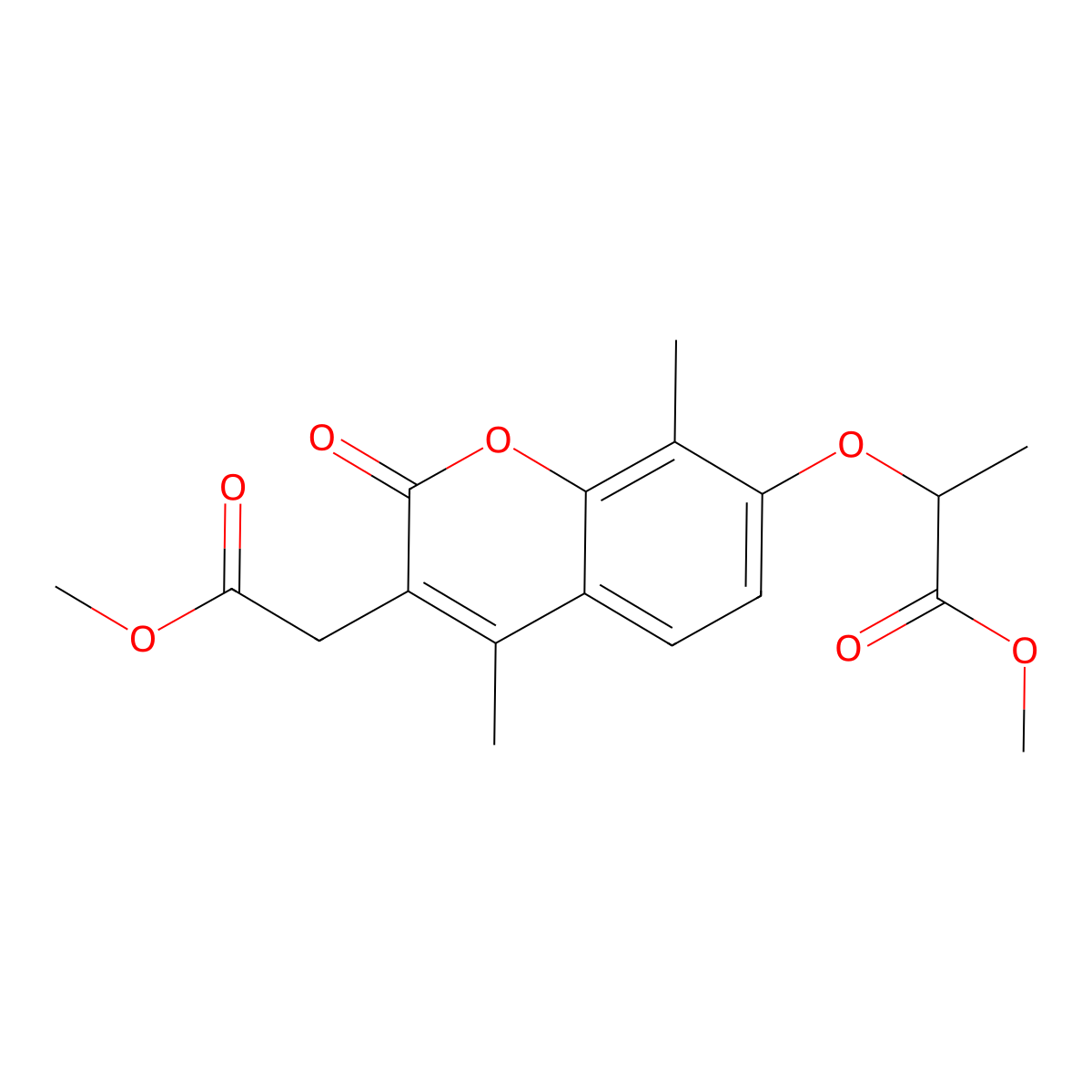 methyl 2-{[3-(2-methoxy-2-oxoethyl)-4,8-dimethyl-2-oxo-2H-chromen-7-yl]oxy}propanoate molecular structure, CAS 858757-80-9
