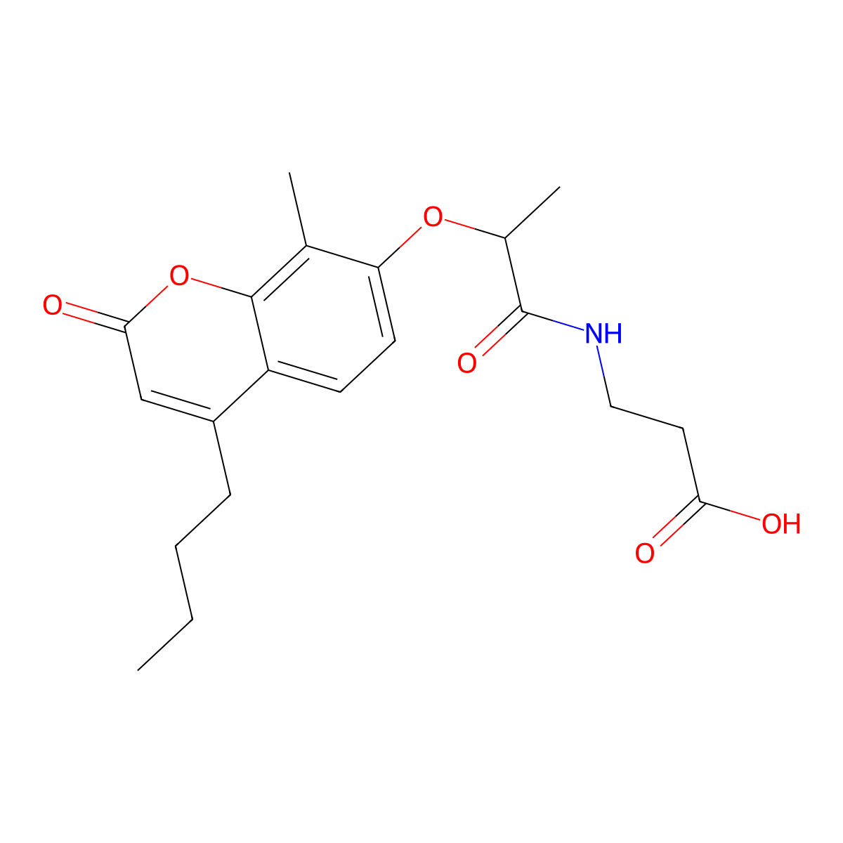 N-{2-[(4-butyl-8-methyl-2-oxo-2H-chromen-7-yl)oxy]propanoyl}-beta-alanine molecular structure, CAS 858757-89-8