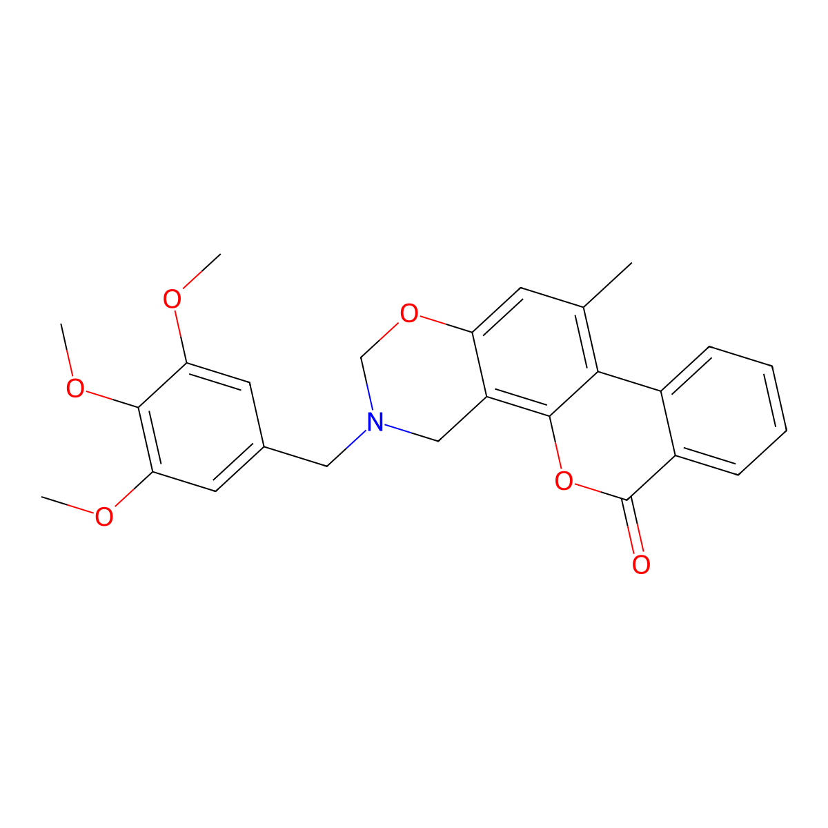 11-methyl-3-(3,4,5-trimethoxybenzyl)-3,4-dihydro-2H,6H-benzo[3,4]chromeno[8,7-e][1,3]oxazin-6-one molecular structure, CAS 858757-98-9