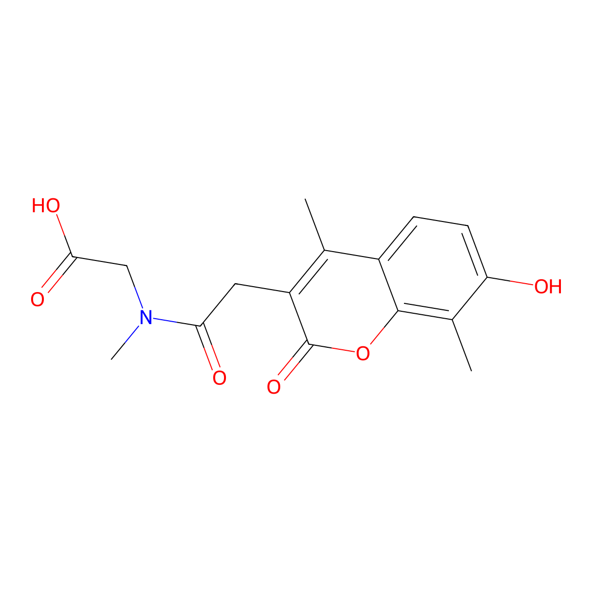 N-[(7-hydroxy-4,8-dimethyl-2-oxo-2H-chromen-3-yl)acetyl]-N-methylglycine molecular structure, CAS 858758-02-8