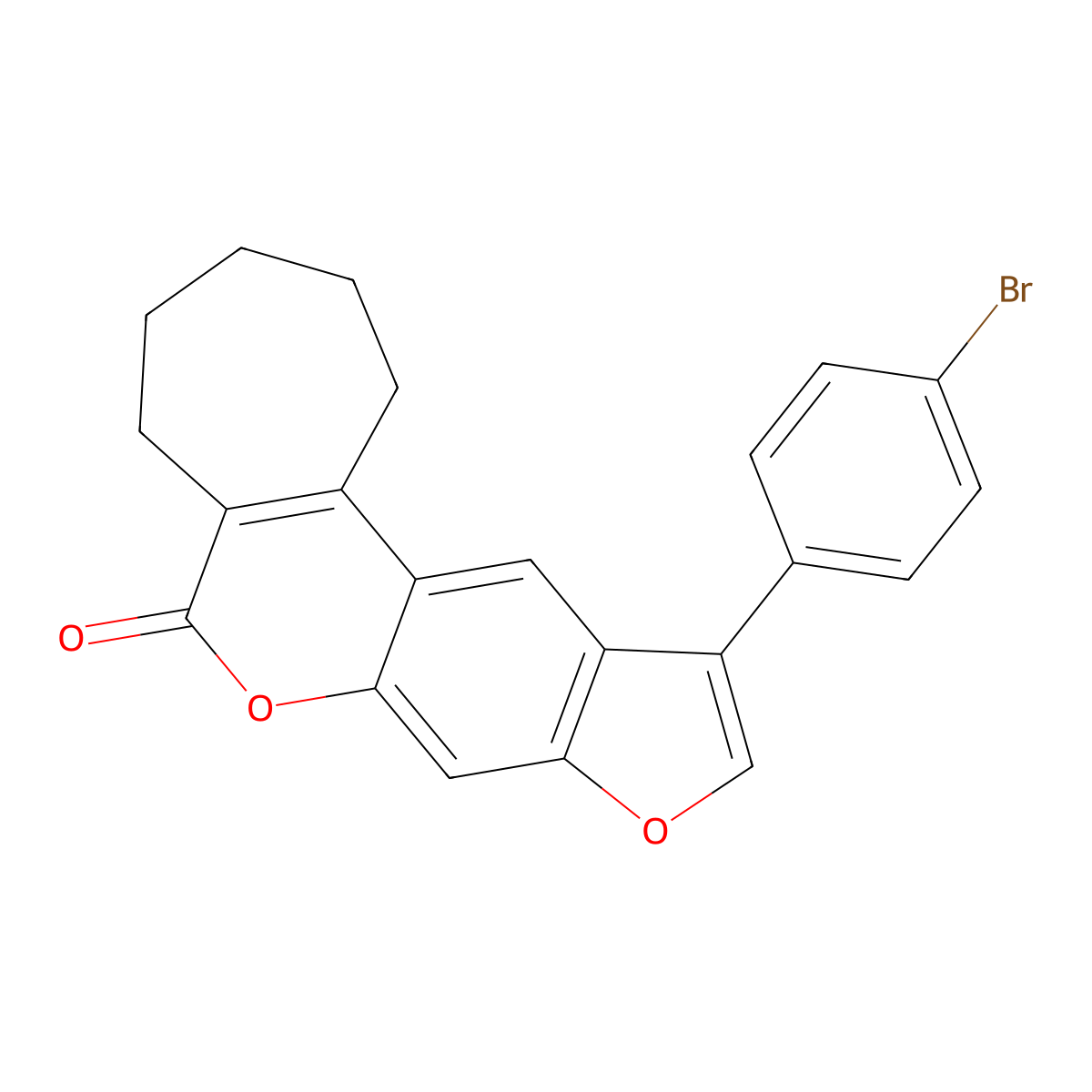 11-(4-bromophenyl)-2,3,4,5-tetrahydrocyclohepta[c]furo[3,2-g]chromen-6(1H)-one molecular structure, CAS 858758-04-0