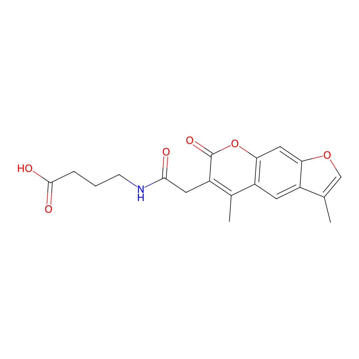 4-{[(3,5-dimethyl-7-oxo-7H-furo[3,2-g]chromen-6-yl)acetyl]amino}butanoic acid molecular structure, CAS 858758-29-9